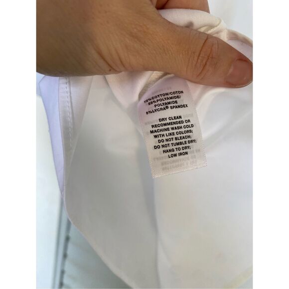 Lafayette 148 New York NWT Revina Ruffle Poplin White Blouse, Sz XL, MP $348 - Picture 5 of 8